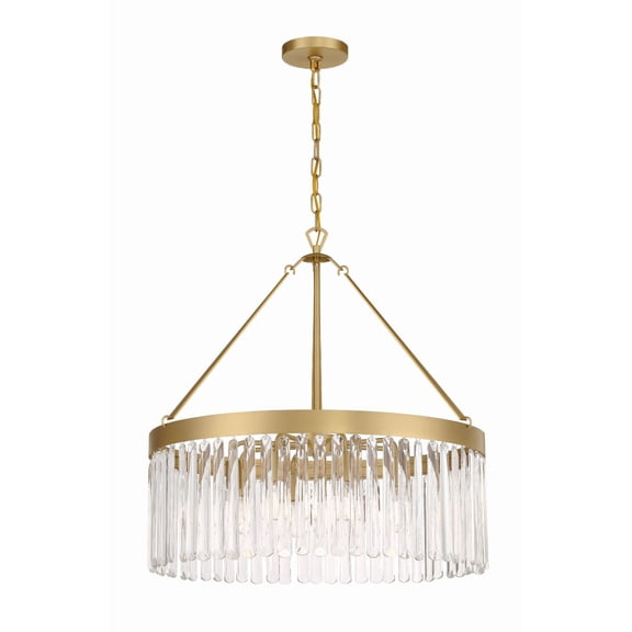 Crystorama Emory 8 Light Modern Gold Chandelier - 24''W x 24.75''H