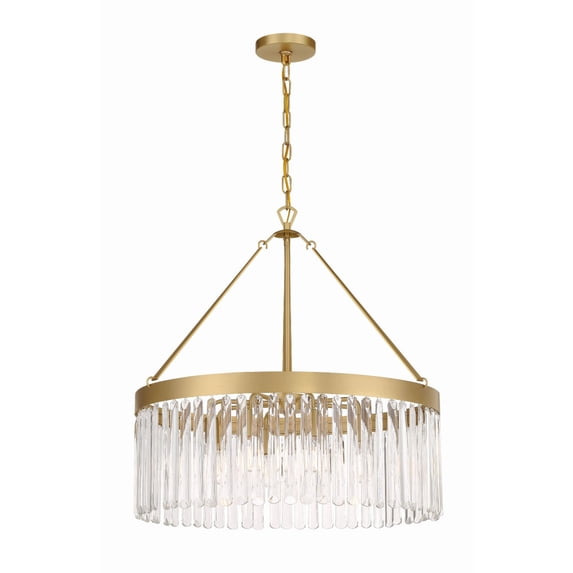 Crystorama Emory 8 Light Modern Gold Chandelier - 24''W x 24.75''H