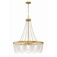 thumbnail image 1 of Fiona 4 Light Antique Gold Chandelier with Clear Beads, 1 of 7