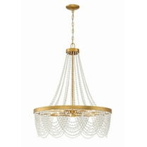 Fiona 4 Light Antique Gold Chandelier with Clear Beads