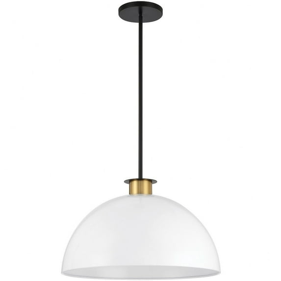 Crystorama Gigi 1 Light Black & Aged Brass Pendant - 23.5''W x 14.25''H