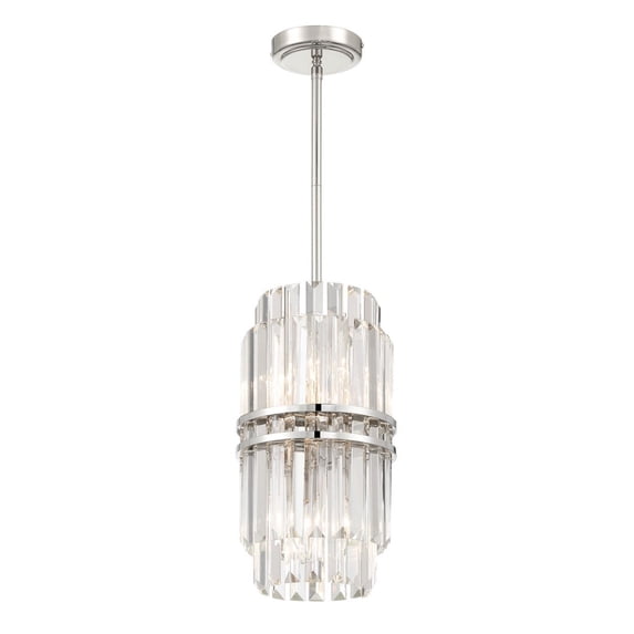 Crystorama Hayes 4 Light Polished Nickel Pendant