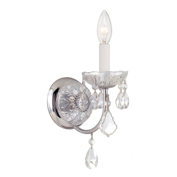 Crystorama Imperial 1 Light Clear Crystal Chrome Sconce - 4.75'' W x 13.5'' H x 7'' D