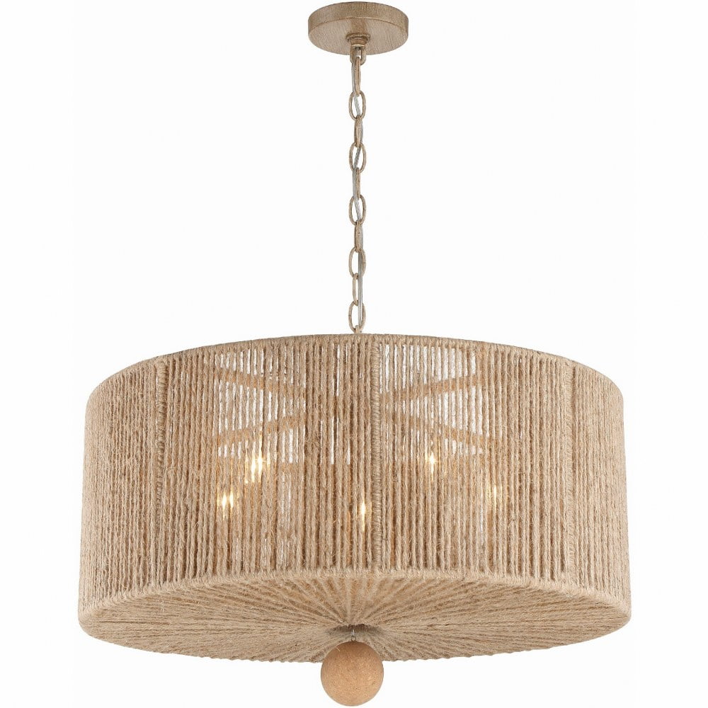Jessa Burnished Silver 5-Light Indoor/Outdoor Drum Pendant