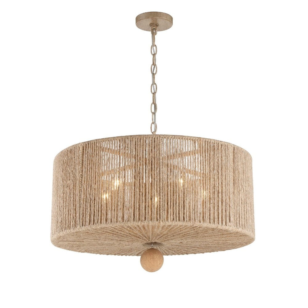 Jessa Burnished Silver 5-Light Indoor/Outdoor Drum Pendant