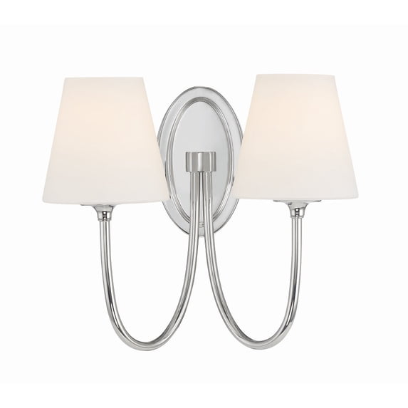 JUN-10322-PN Crystorama Lighting Juno - 2 Light Wall Mount-13 Inches Tall and 15 Inches Wide-Polished Nickel Finish