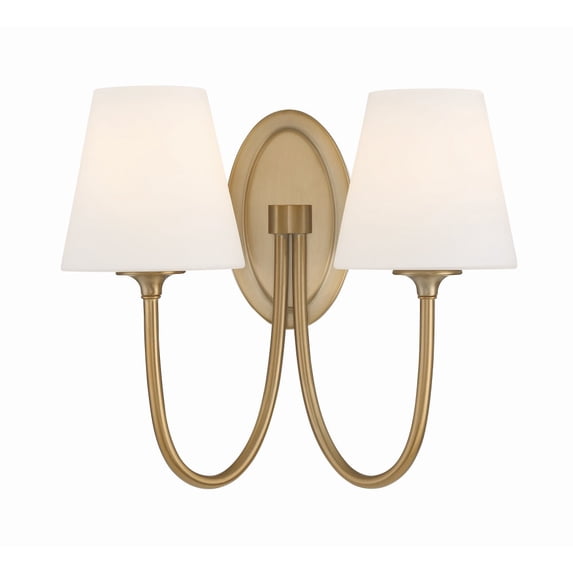 JUN-10322-VG Crystorama Lighting Juno - 2 Light Wall Mount-13 Inches Tall and 15 Inches Wide-Vibrant Gold Finish