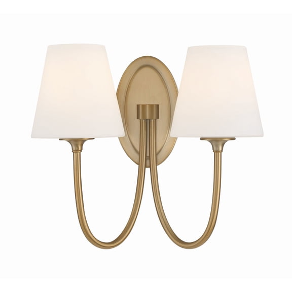 JUN-10322-VG Crystorama Lighting Juno - 2 Light Wall Mount-13 Inches Tall and 15 Inches Wide-Vibrant Gold Finish
