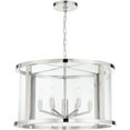 thumbnail image 1 of Crystorama Libby Langdon for  Devon 6 Light Polished Nickel Lantern - 24'' W x 15.12'' H, 1 of 8