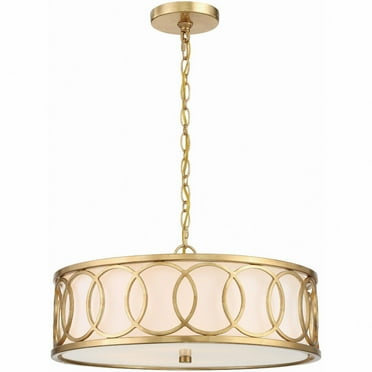 Crystorama Libby Langdon for  Graham 6 Light Antique Gold Chandelier - 18"W x 8"H