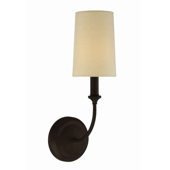 Crystorama Libby Langdon for Sylvan 1 Light Dark Bronze Sconce - 4.87'' W x 15.75'' H x 7.75'' D