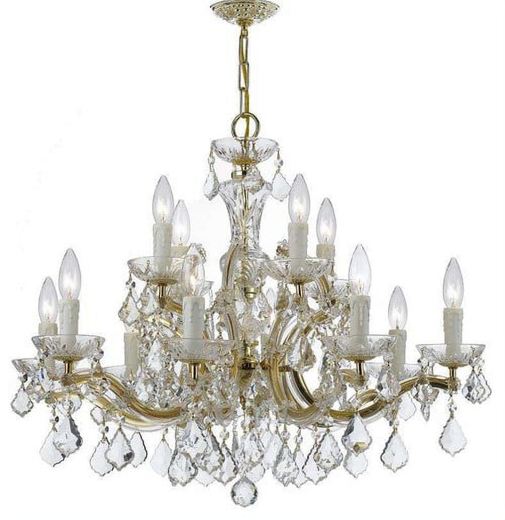 Gold and Clear Crystal 12-Light Candle Chandelier