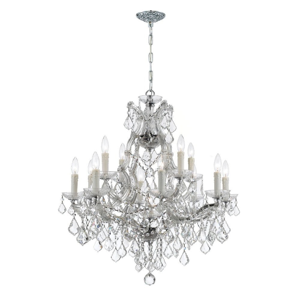 Maria Theresa 13-Light Polished Chrome and Crystal Chandelier