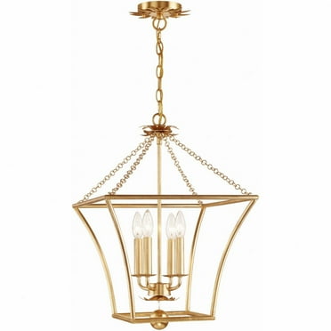 516-GA-Crystorama Lighting-Broche - 4 Light Lantern-Antique Gold Finish    -Traditional Installation