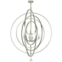 Crystorama Lighting 587-SA Luna - 9 Light Chandelier Antique Silver Finish