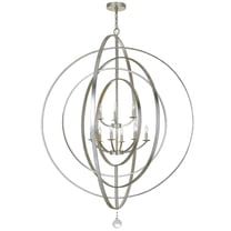 Crystorama Lighting 587-SA Luna - 9 Light Chandelier Antique Silver Finish