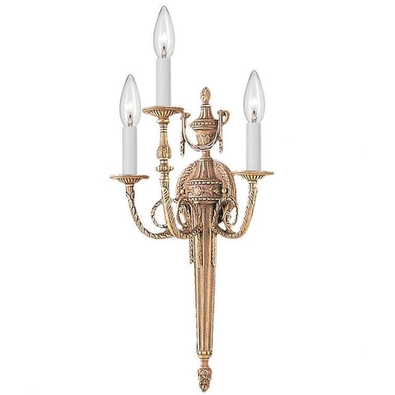 Crystorama Lighting 663-MB Arlington - Three Light Sconce in Classic Style - 12.5 Inches Wide by 23 Inches High Matte Brass Finish