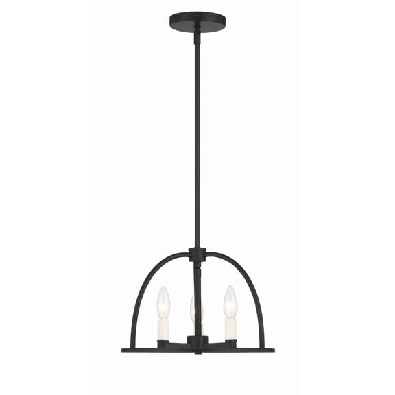 Crystorama Lighting - Abbott - 3 Light Chandelier-Black Finish