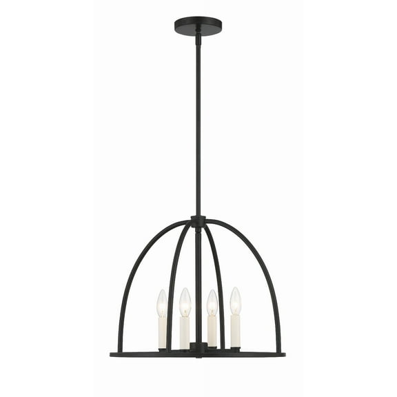 ABB-3004-BK Crystorama Lighting Abbott - 4 Light Chandelier-Black Finish