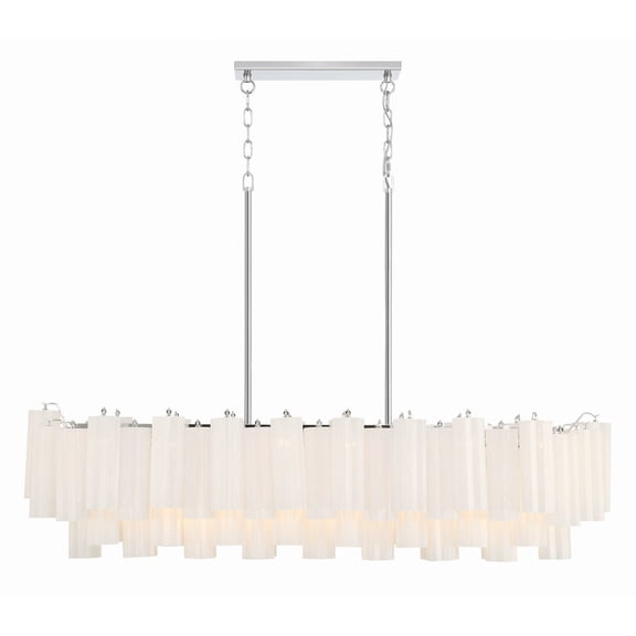 ADD-317-CH-WH-Crystorama Lighting-Addis - 14 Light Chandelier-14.25 Inches Tall and 51.75 Inches Wide-Polished Chrome Finish-White Glass Color