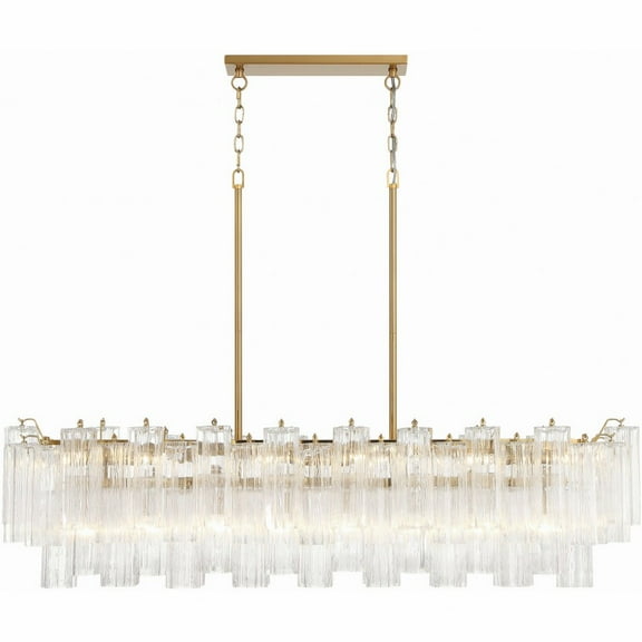 ADD-317-AG-CL Crystorama Lighting Addis - 14 Light Chandelier-14.25 Inches Tall and 51.75 Inches Wide-Aged Brass Finish-Clear Glass Color