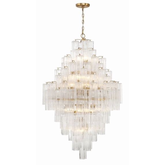 ADD-319-AG-CL Crystorama Lighting Addis - 20 Light 5-Tier Chandelier-50.5 Inches Tall and 31.5 Inches Wide-Aged Brass Finish-Clear Glass Color