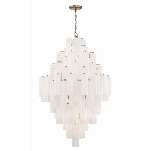 ADD-319-AG-WH Crystorama Lighting Addis - 20 Light 5-Tier Chandelier-50.5 Inches Tall and 31.5 Inches Wide-Aged Brass Finish-White Glass Color