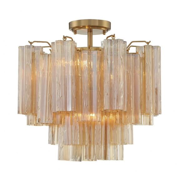 Crystorama Lighting - Addis - 4 Light Flush Mount In Geometric Style-13.75