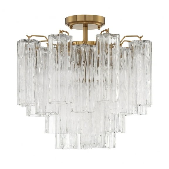 Crystorama Lighting - Addis - 4 Light Flush Mount In Geometric Style-13.75