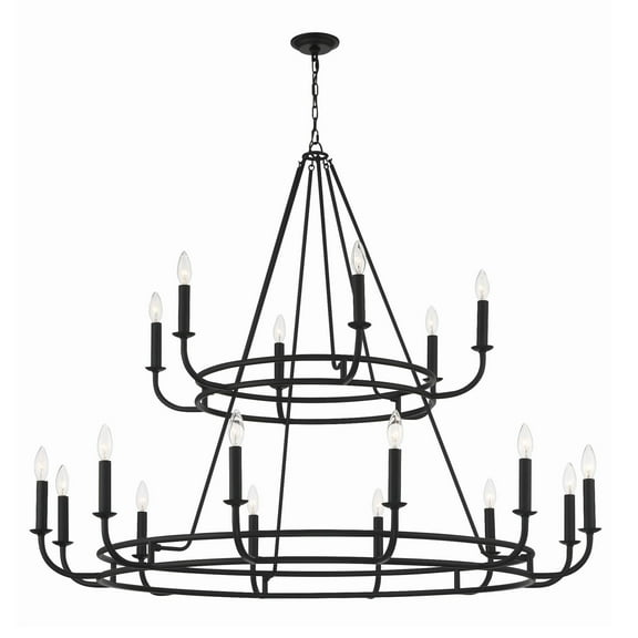 BAI-A2109-MK Crystorama Lighting Bailey - 18 Light Chandelier-39 Inches Tall and 48 Inches Wide-Matte Black Finish    -Traditional Installation