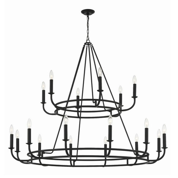 BAI-A2109-MK Crystorama Lighting Bailey - 18 Light Chandelier-39 Inches Tall and 48 Inches Wide-Matte Black Finish -Traditional Installation