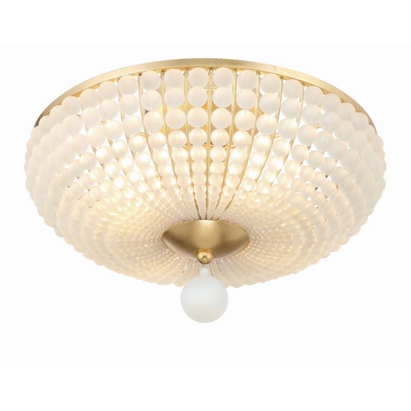 Crystorama Lighting Bella 4 Light Antique Gold Ceiling Mount - 18"W x 12"H