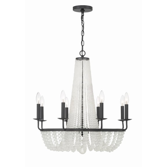 8 Light Chandelier In Traditional Style-26 Inches Tall And 26 Inches Wide-Matte Black Finish -Traditional Installation Crystorama Lighting