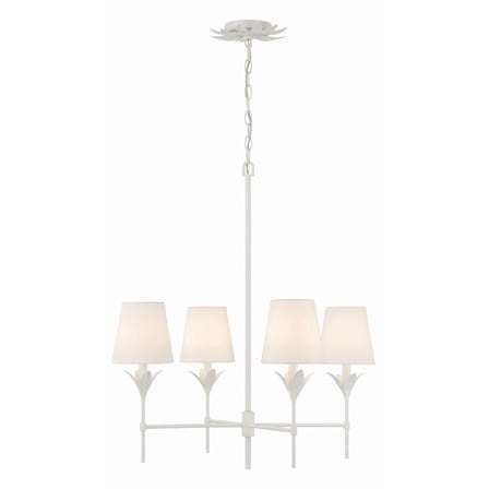 534-MT Crystorama Lighting Broche - 4 Light Chandelier In Traditional Style-28 Inches Tall and 28 Inches Wide-Matte White Finish    -Traditional