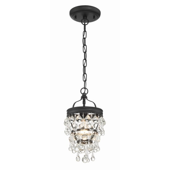 131-MK Crystorama Lighting Calypso - 1 Light Pendant in Traditional and Contemporary Style - 7.25 Inches Wide by 13.75 Inches High-Matte Black Finish