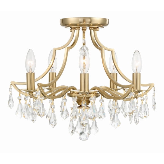 Crystorama Lighting - Cedar - 5 Light Semi-Flush Mount-16 Inches Tall and 18.5