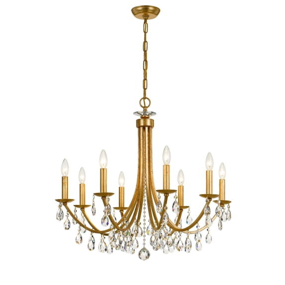 8828-GA-CL-MWP Crystorama Lighting Bridgehampton - 8 Light Chandelier in Traditional and Contemporary Style - 28 Inches Wide by 29 Inches High-Hand