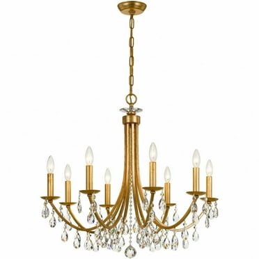 8828-GA-CL-MWP-Crystorama Lighting-Bridgehampton - 8 Light Chandelier in Traditional and Contemporary Style - 28 Inches Wide by 29 Inches High-Hand