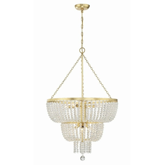 610-GA Crystorama Lighting Rylee - 8 Light Chandelier in Classic Style - 24.75 Inches Wide by 37.5 Inches High-Antique Gold Finish    -Traditional