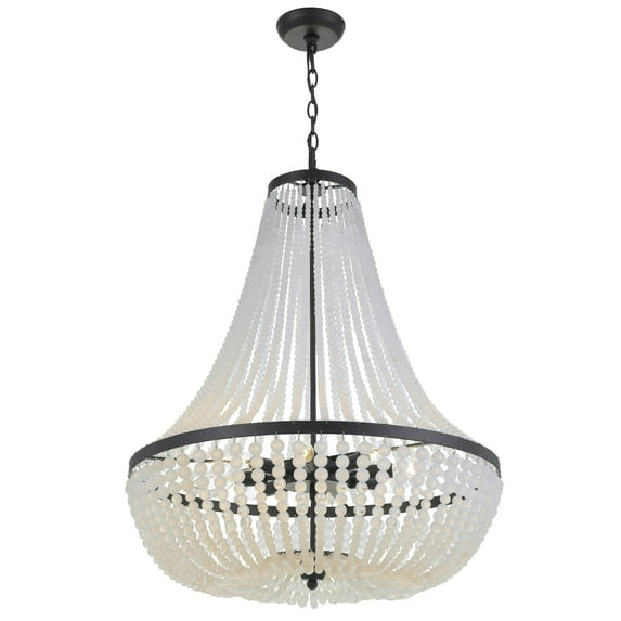 Eight Light Chandelier In Classic Style 24.75 Inches Wide By 31.25 Inches High-Matte Black Finish -Traditional Installation Crystorama Lighting