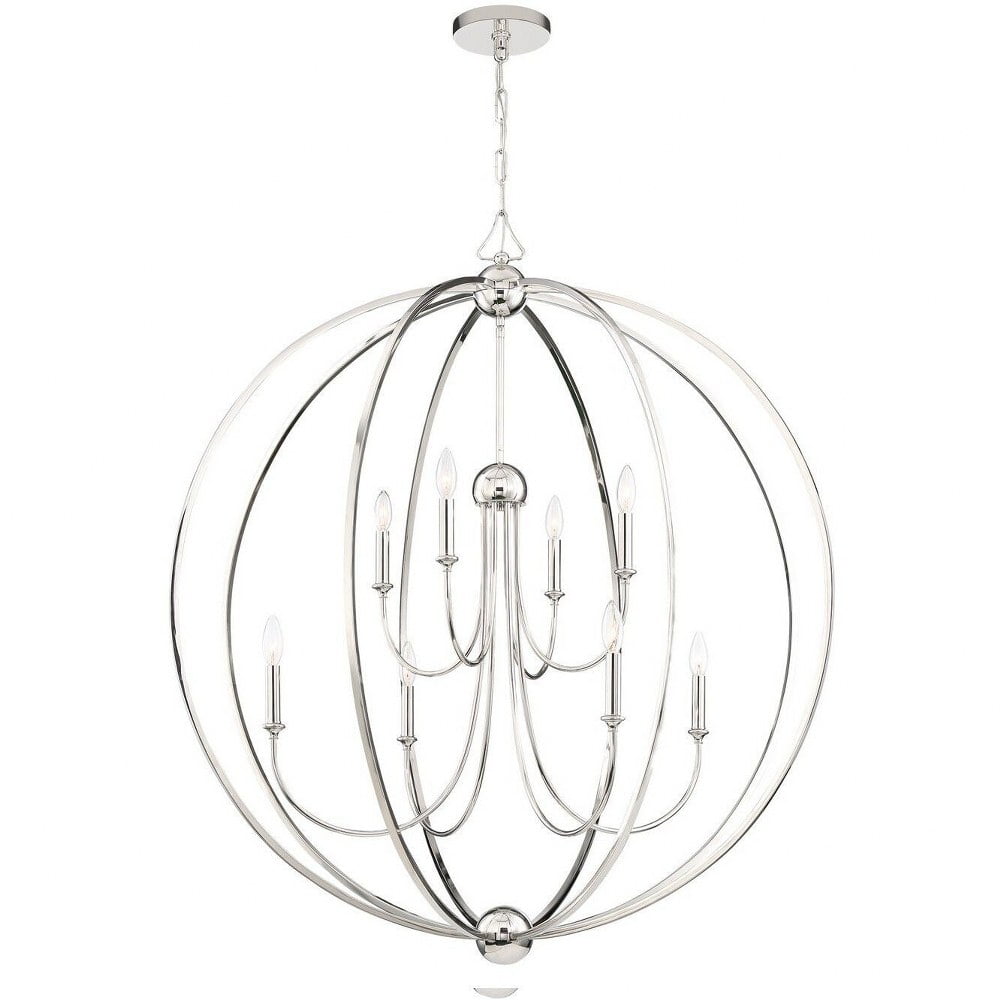 Sylvan Elegance 8-Light Polished Nickel & Crystal Chandelier