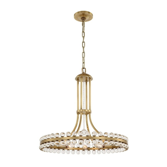 CLO-8898-AG Crystorama Lighting Clover - Eight Light Chandelier in Traditional and Contemporary Style - 22.5 Inches Wide by 22.5 Inches High-Aged