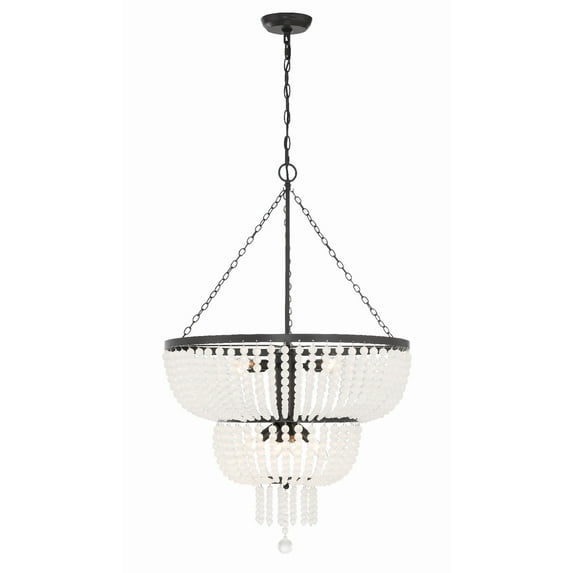 610-MK Crystorama Lighting Rylee - 8 Light Chandelier in Classic Style - 24.75 Inches Wide by 37.5 Inches High-Matte Black Finish -Traditional