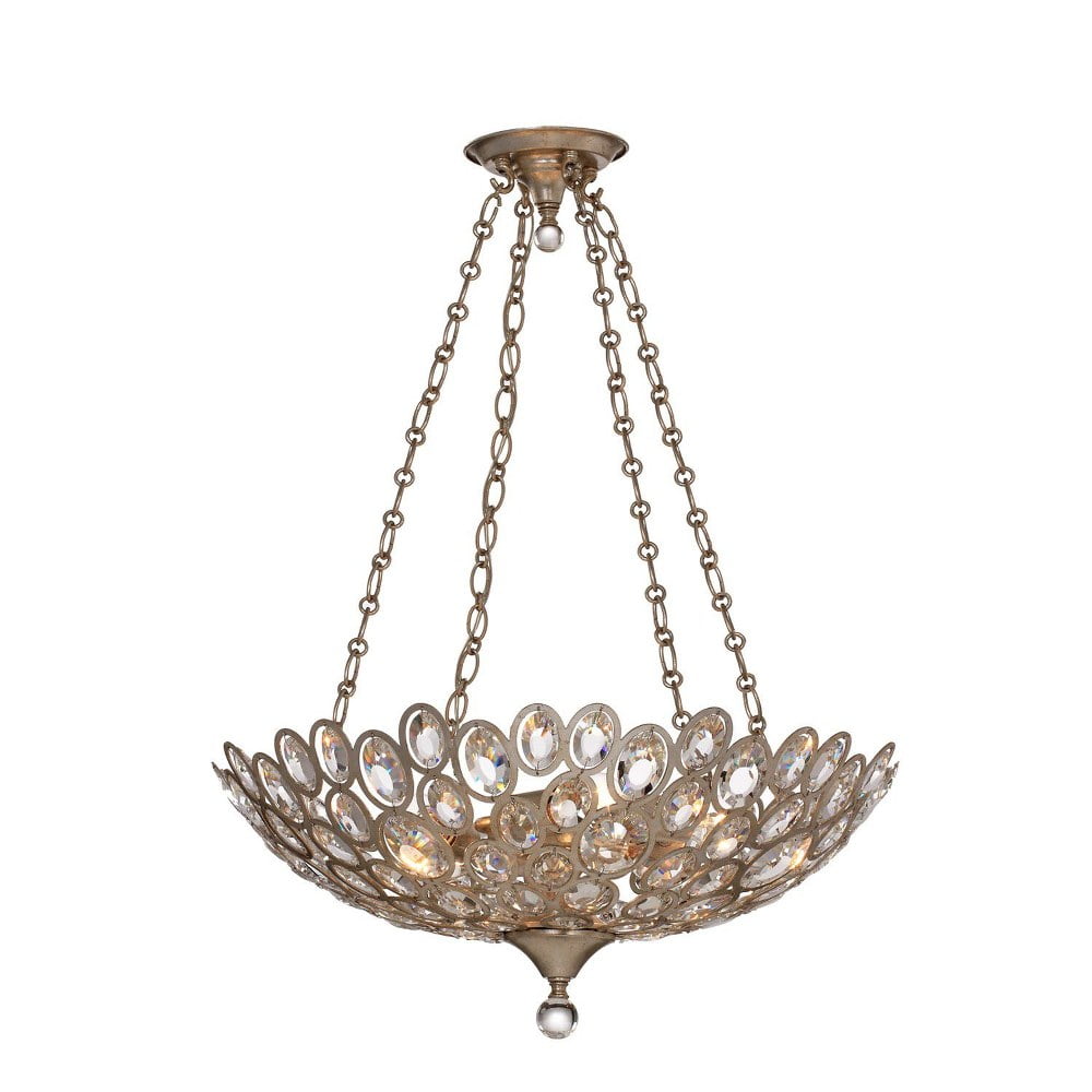 Sterling Distressed Twilight Crystal 5-Light Chandelier