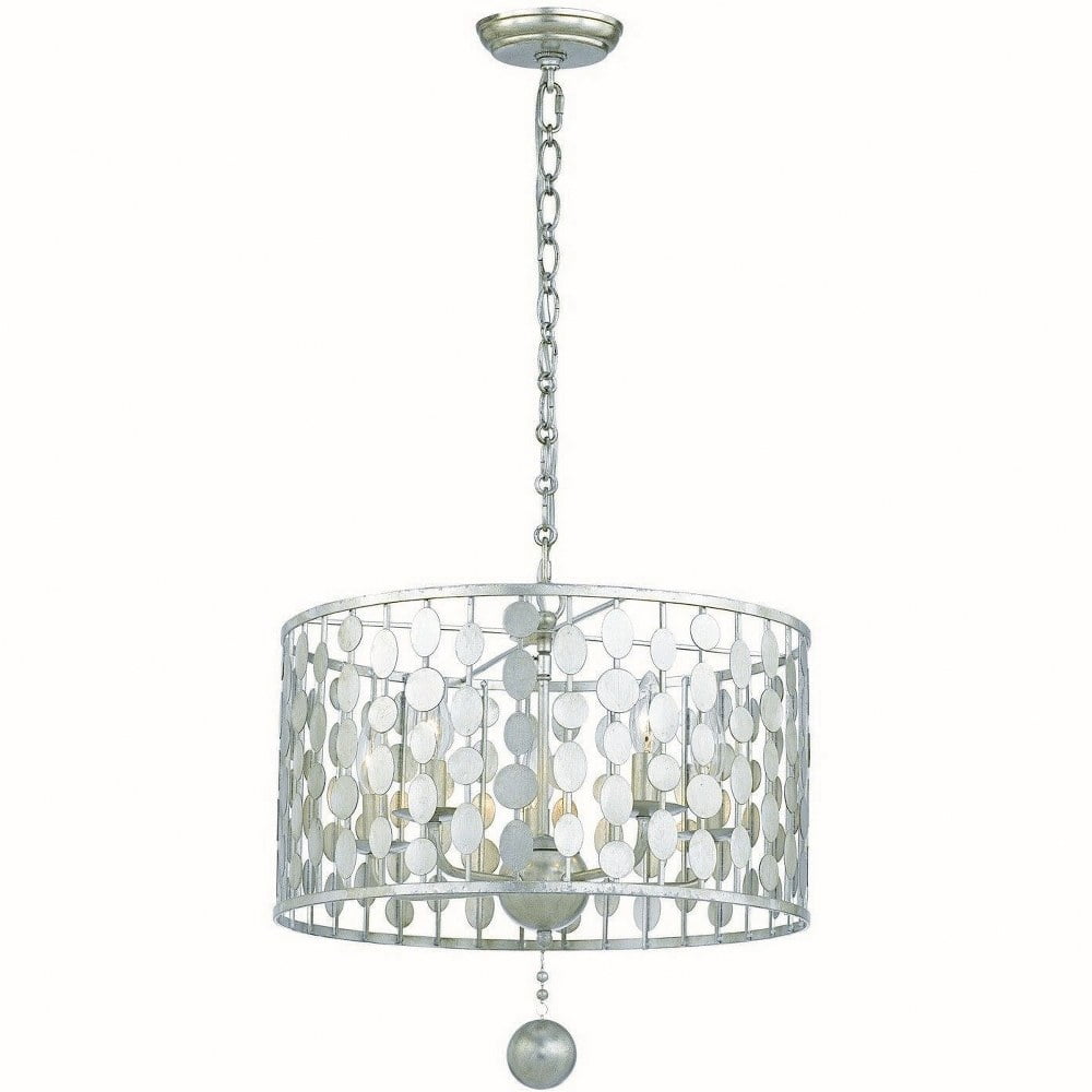 Layla Antique Silver Mini Crystal Chandelier with 5 Lights