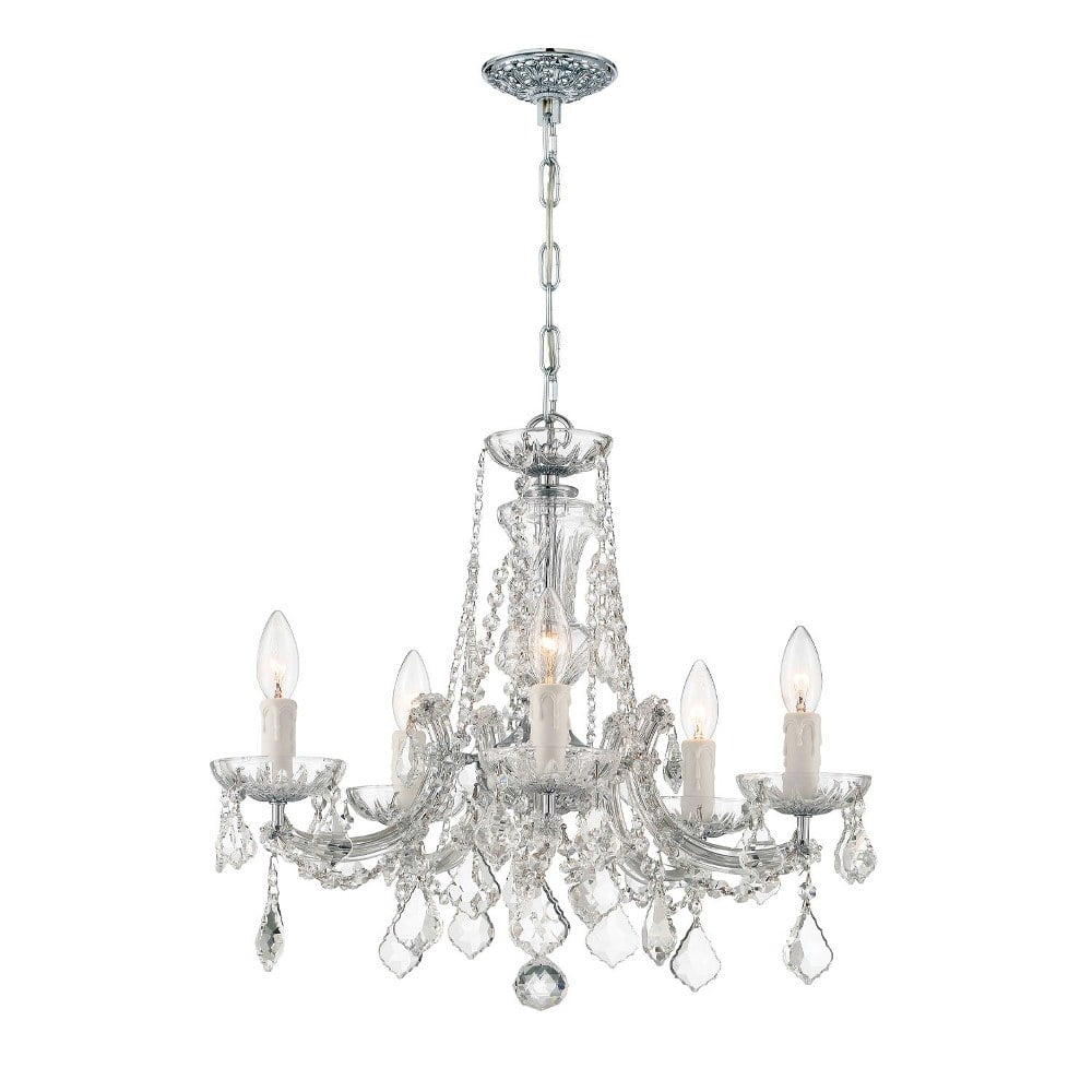 Polished Chrome Crystal 5-Light Mini Chandelier