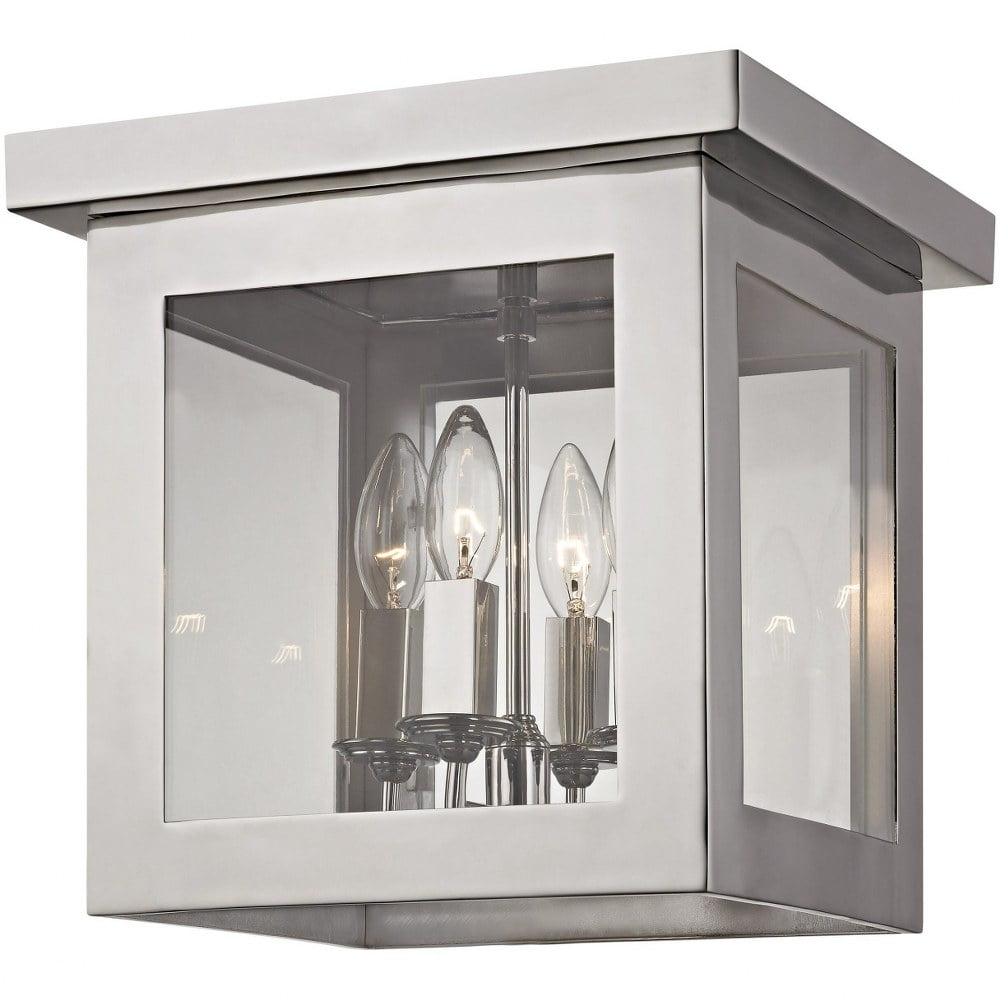 Hurley Polished Nickel 4-Light LED Flush Mount Ceiling Fixture