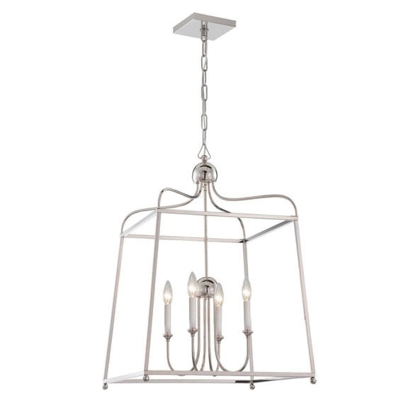 Four Light Chandelier No Shades In Classic Style 21.5 Inches Wide By 29.75 Inches High -Traditional Installation Crystorama Lighting