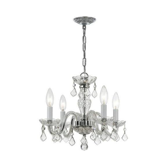 1064-CH-CL-MWP Crystorama Lighting Crystal - Four Light Mini Chandelier in Traditional and Contemporary Style - 15 Inches Wide by 12 Inches High-Hand