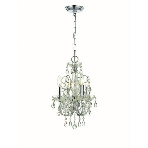 3224-CH-CL-MWP Crystorama Lighting Imperial - 4 Light Mini Chandelier-Hand Cut Crystal Type-Polished Chrome Finish -Traditional Installation